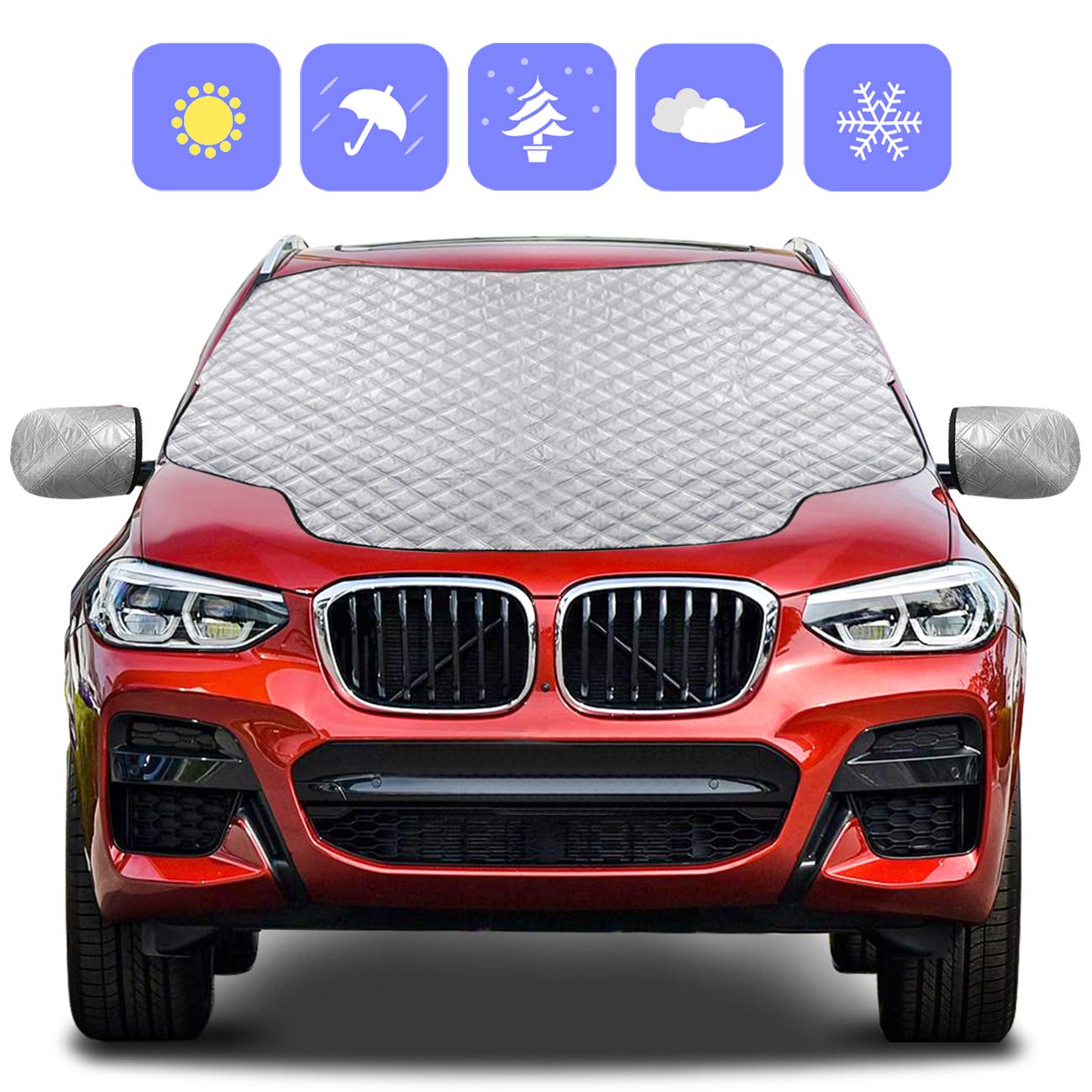 ZenopligeCar Magnetic Cover Windshield Sun Protector Waterproof Dust Cover and Ice Protector