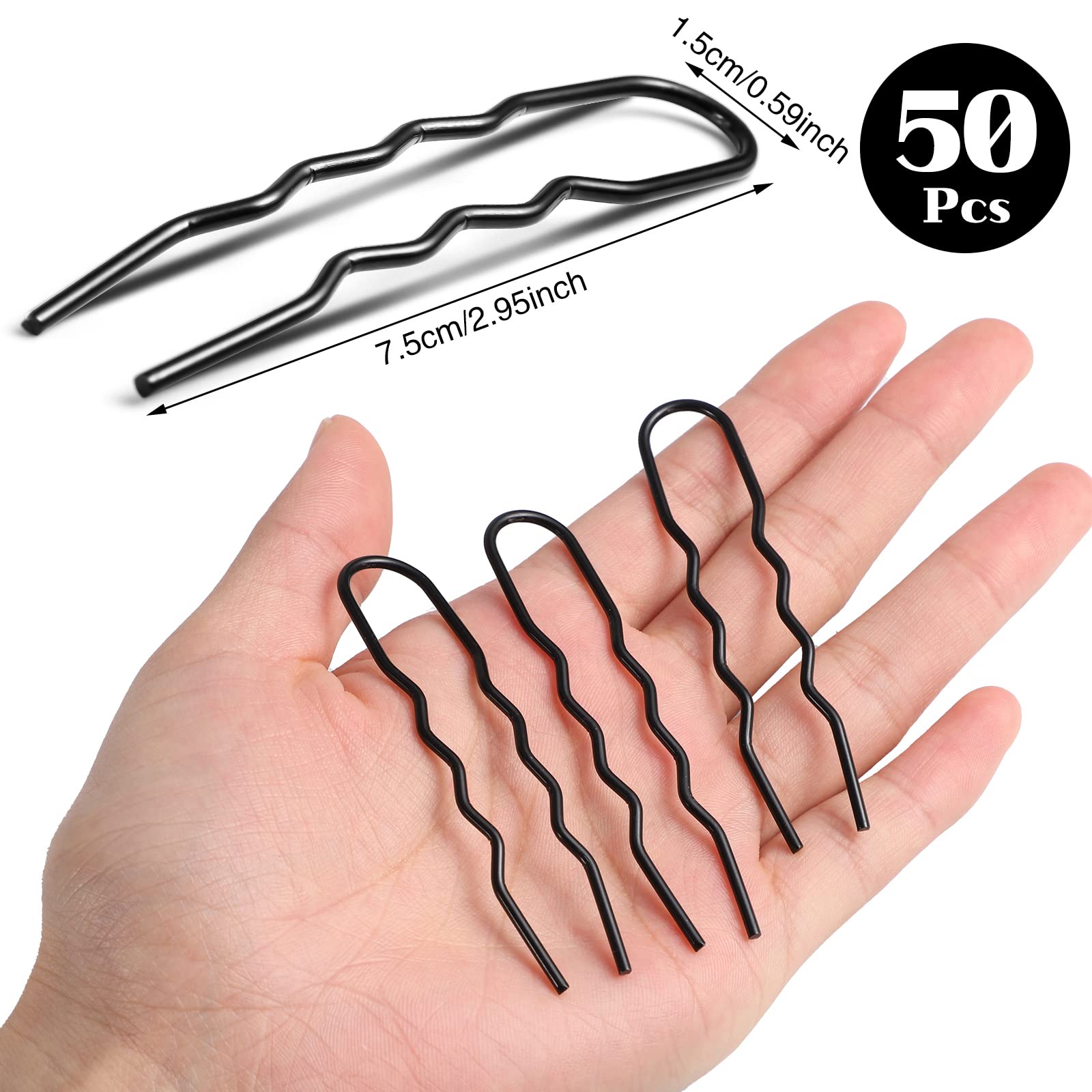 Amazon.com : WSICSE 50Pcs 3-In U-Shaped Bobby Pins Hair Pin 