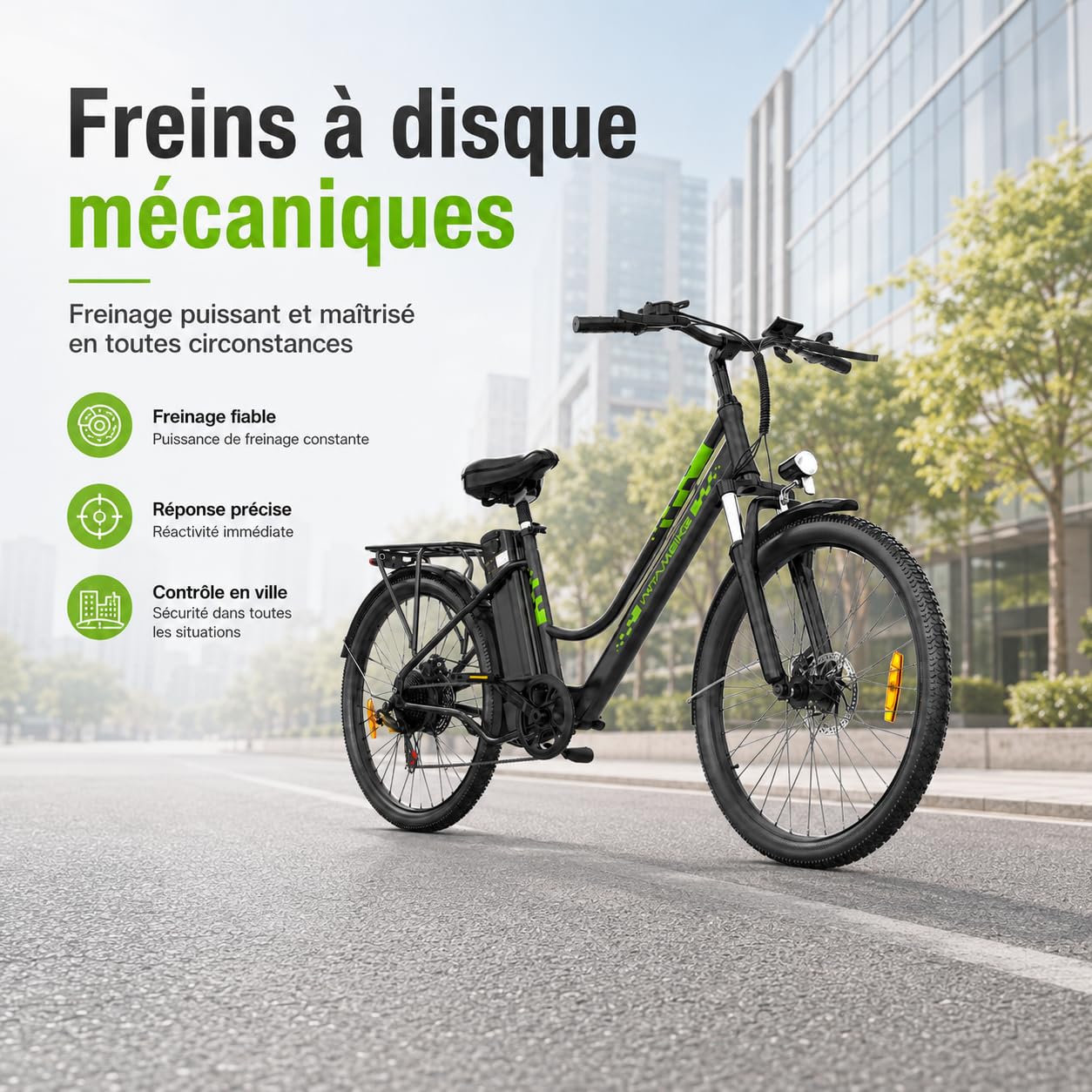 Vélo Électrique 26 Pouces Vélo Électrique Femme et Homme,6 Vitesses,Moteur 250W,36V 15Ah/20Ah Batterie Amovible,Smart Urban E-Bike,Adulte Unisex