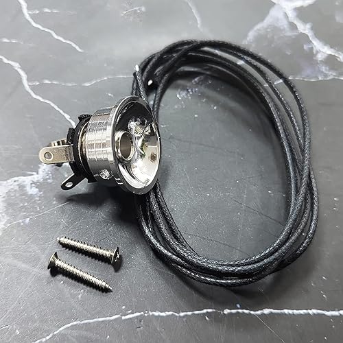 Miniatura 6 de SAPHUE Soporte de placa de enchufe cromado para guitarra eléctrica, enchufe de 0.250 in, electrocohete empotrado, piezas de guitarra (entrega de