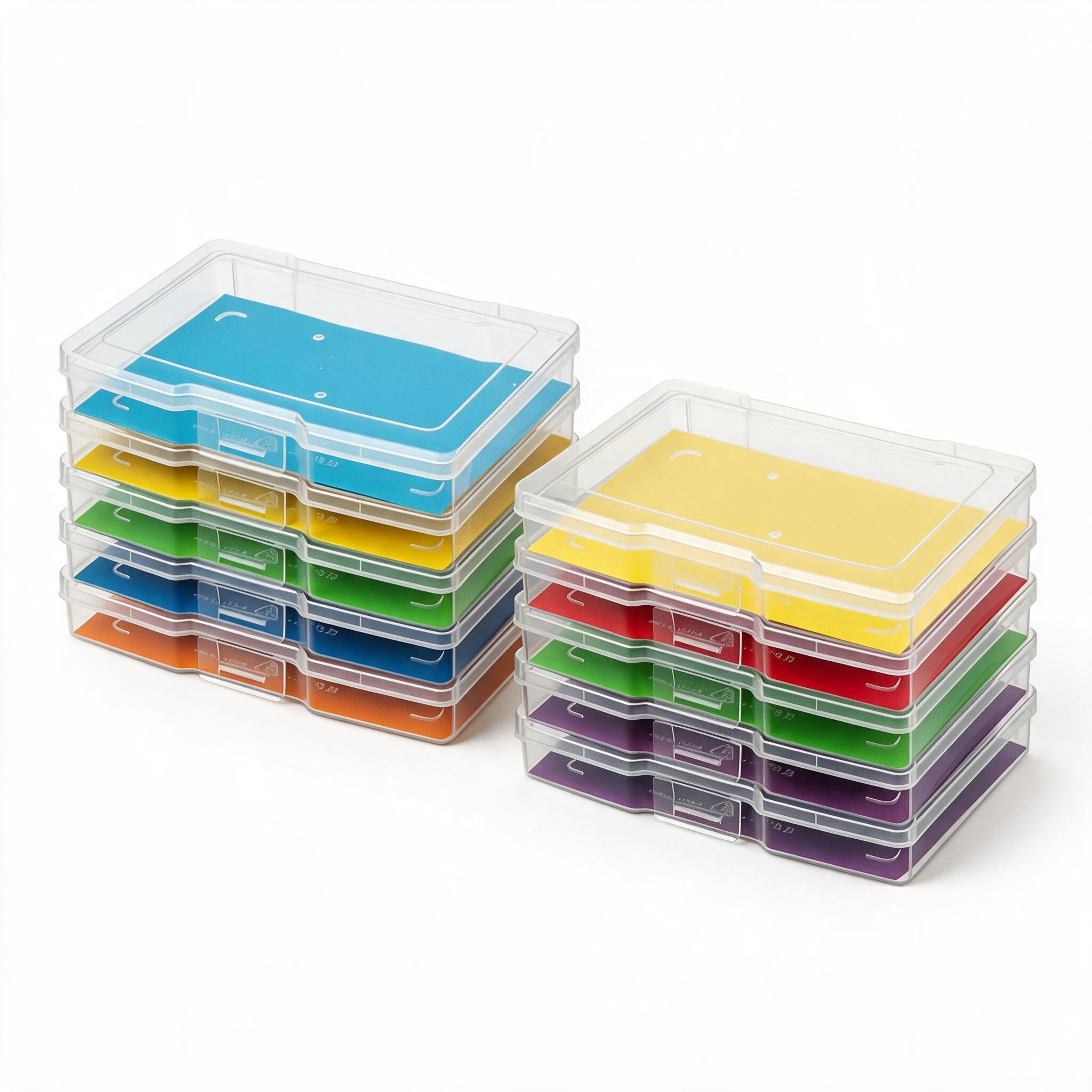 novelinks Transparent 4" x 6" Photo Storage Boxes - Organizer Cases for Photos - 10 PACK (Multi-colored)
