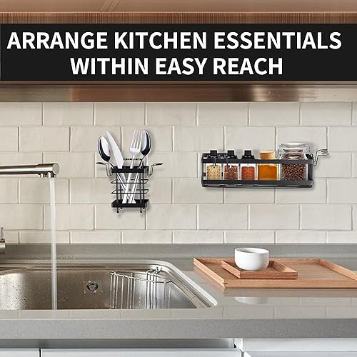 Miniatura 3 de TONLEA Soporte para jabón, soporte de pared para cepillo de dientes para baño, organizador de cepillos de dientes de acero inoxidable para pasta de