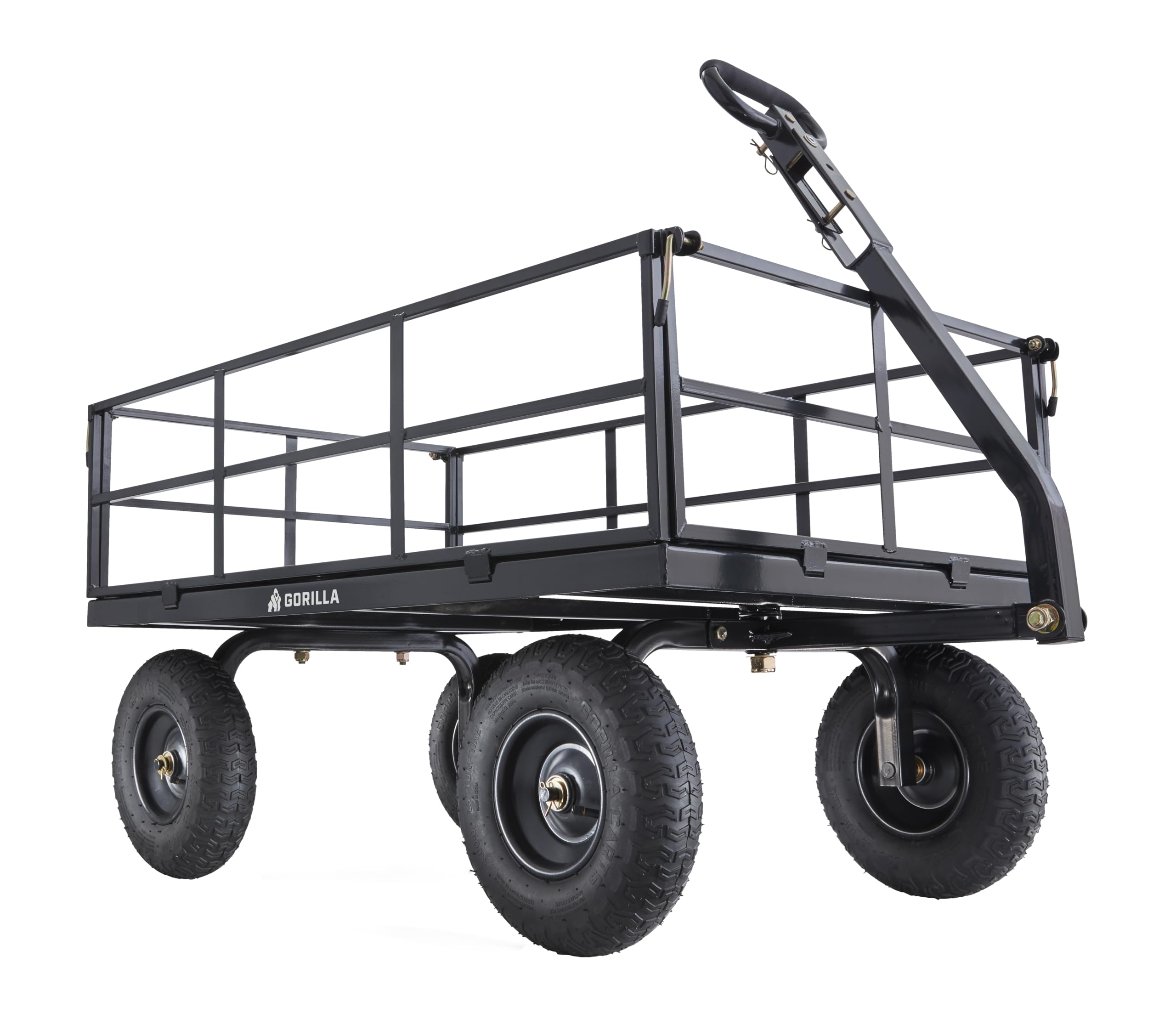 Gorilla Carts Steel Utility Garden Cart, 1200 lb. Capacity, Black