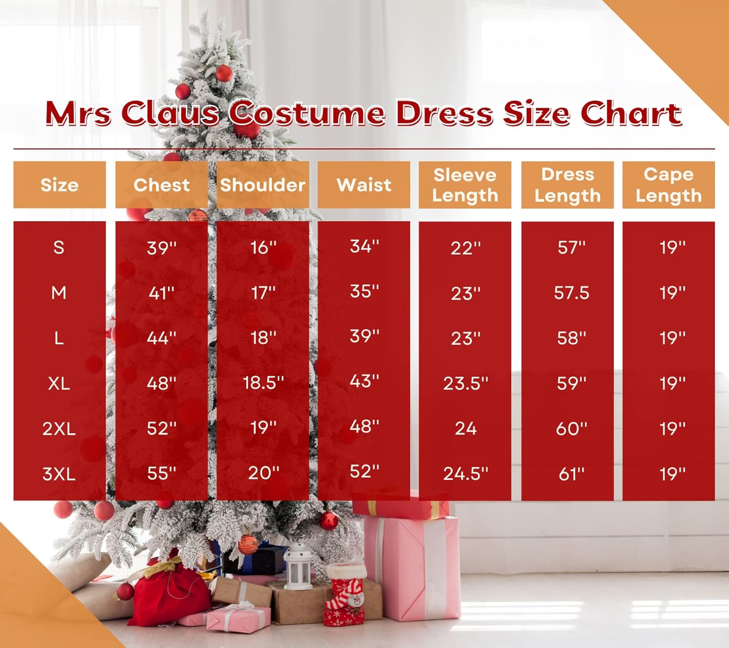 Mrs Claus Costume for Women 3PCS Adult Miss Santa Clause Dress Plus Size Outfit Suit Christmas with Hooded Cape Belt - Image 6