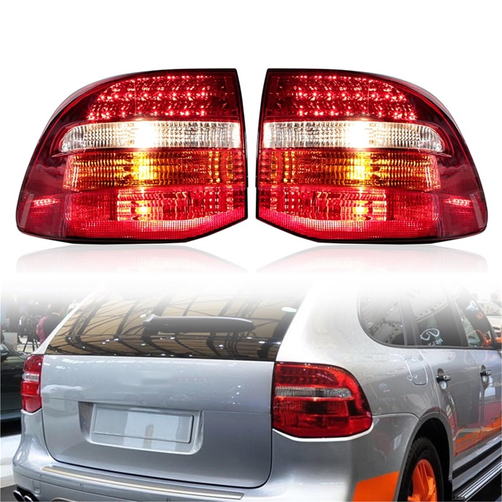 Halogen światła 95563148801 95563148800 95563148802 Tylne światło samochodu Tylne światło Tylna lampa dla Porsche Cayenne 2007-2010(Left)