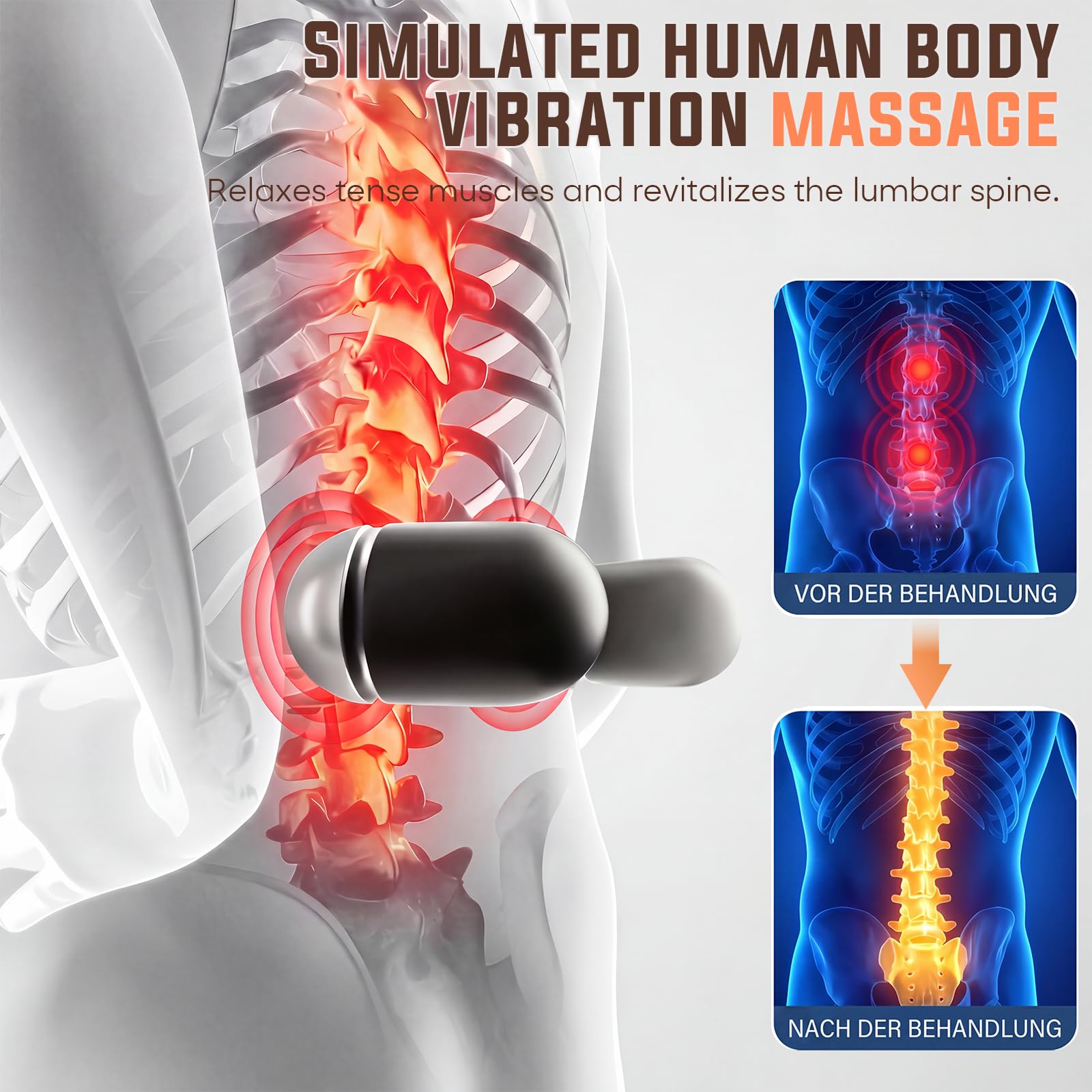 3-in-1 Ergonomisches Rückenmassagegerät, Wärme, Vibration,Zug,back massager | Dieses Massagegerät rücken mit Zugfunktion, Vibration & Wärmefunktion, Vielseitiges Massagekissen für Zuhause, Büro und Auto