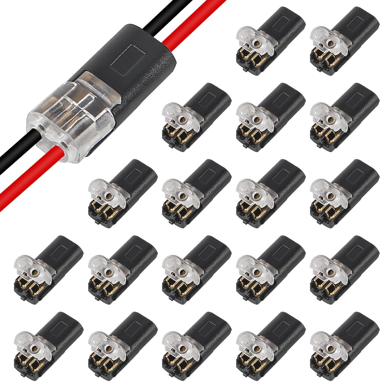 Rinpoche 2 Pin 2 Way Double-Wire Plug-In Connector Led Light Strip Connectors 2 Pin Led Strip Lights Connectors Low Voltage Wire Connector With Locking Buckle Fast Connect Plugs Led Connectors-image-43