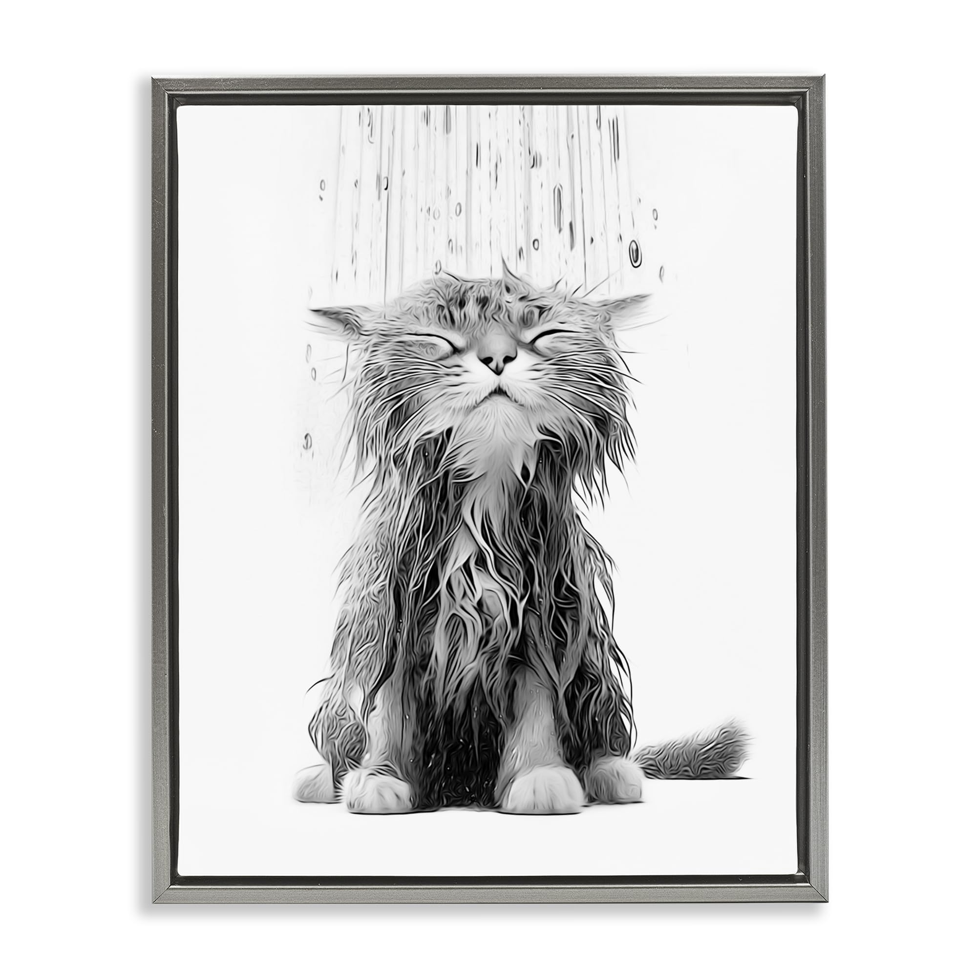 Kitten Bathroom Splash Animal, 25 x 31 Inch Canvas in Floater Frame