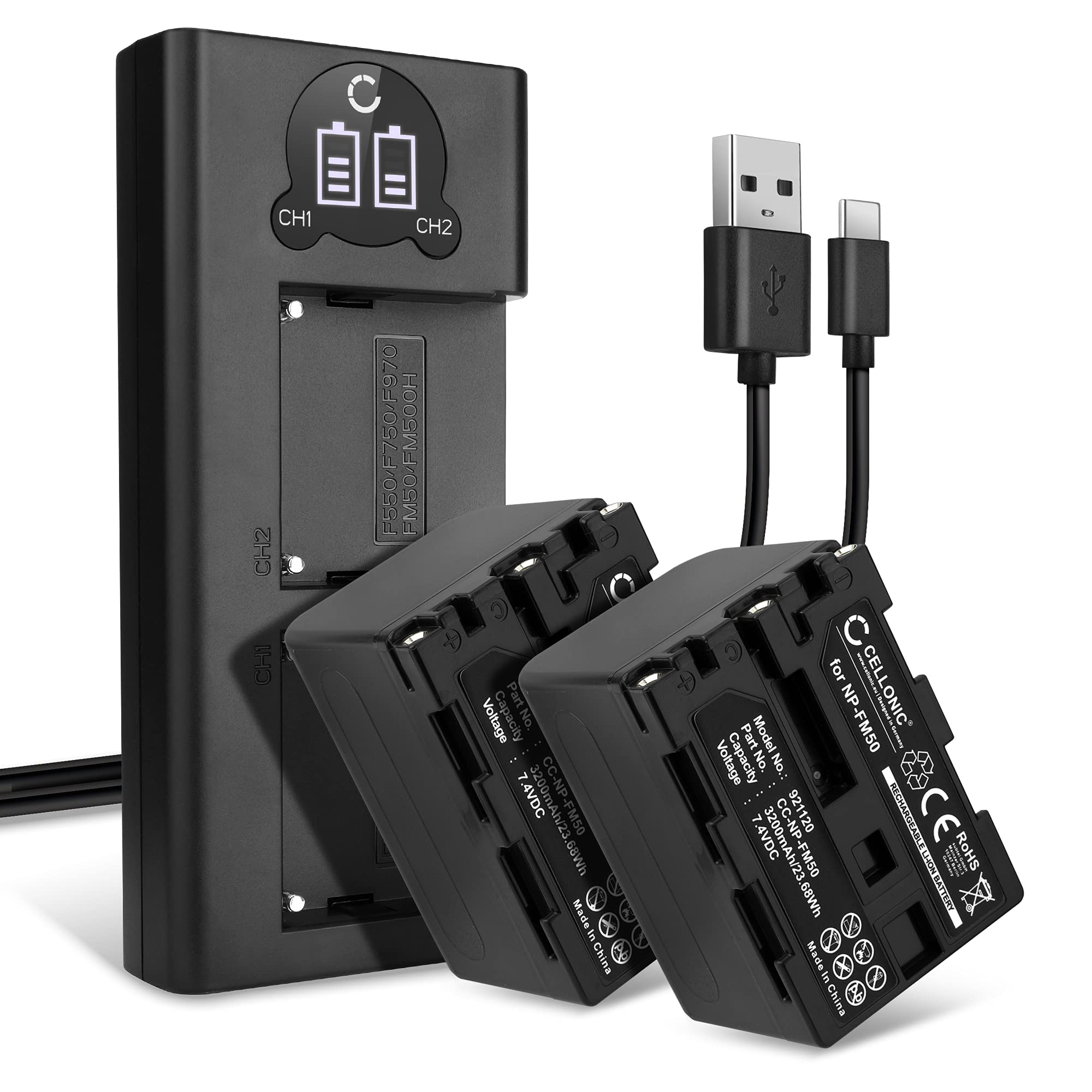 MEXXTRONICS Akku Für Sony NP-FM30 (1700mAh, 7,2V) - Kompatibler Li-Ion Ersatzakku, Silber