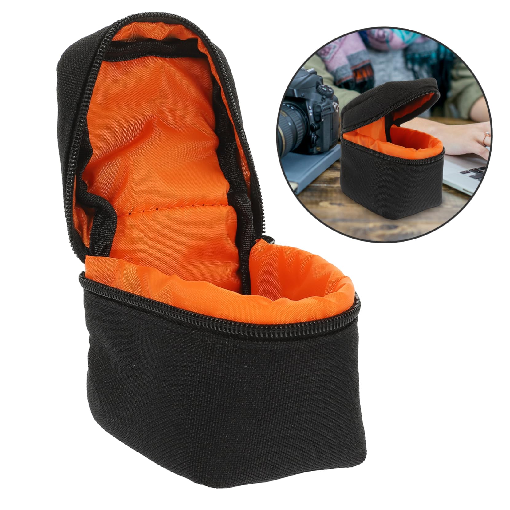 Tofficu 4 Piezas Bolsa Acolchada para Lentes de Cámara Portátil con Protección contra Estuche para Almacenamiento de Lentes de Cámara DSLR Espejo para Uso