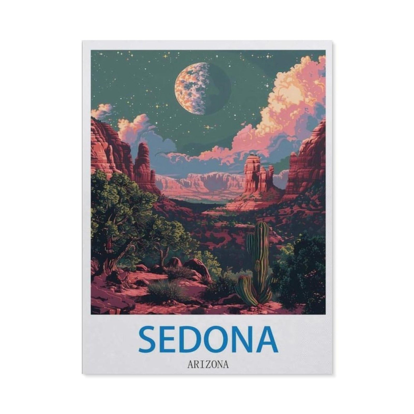 Sedona Arizona，Funny Tin Sign Retro Metal Sign for Home Farm Toilet Restroom Washroom Wall Decor Gift(15x30cm）6x12 inch-EC69