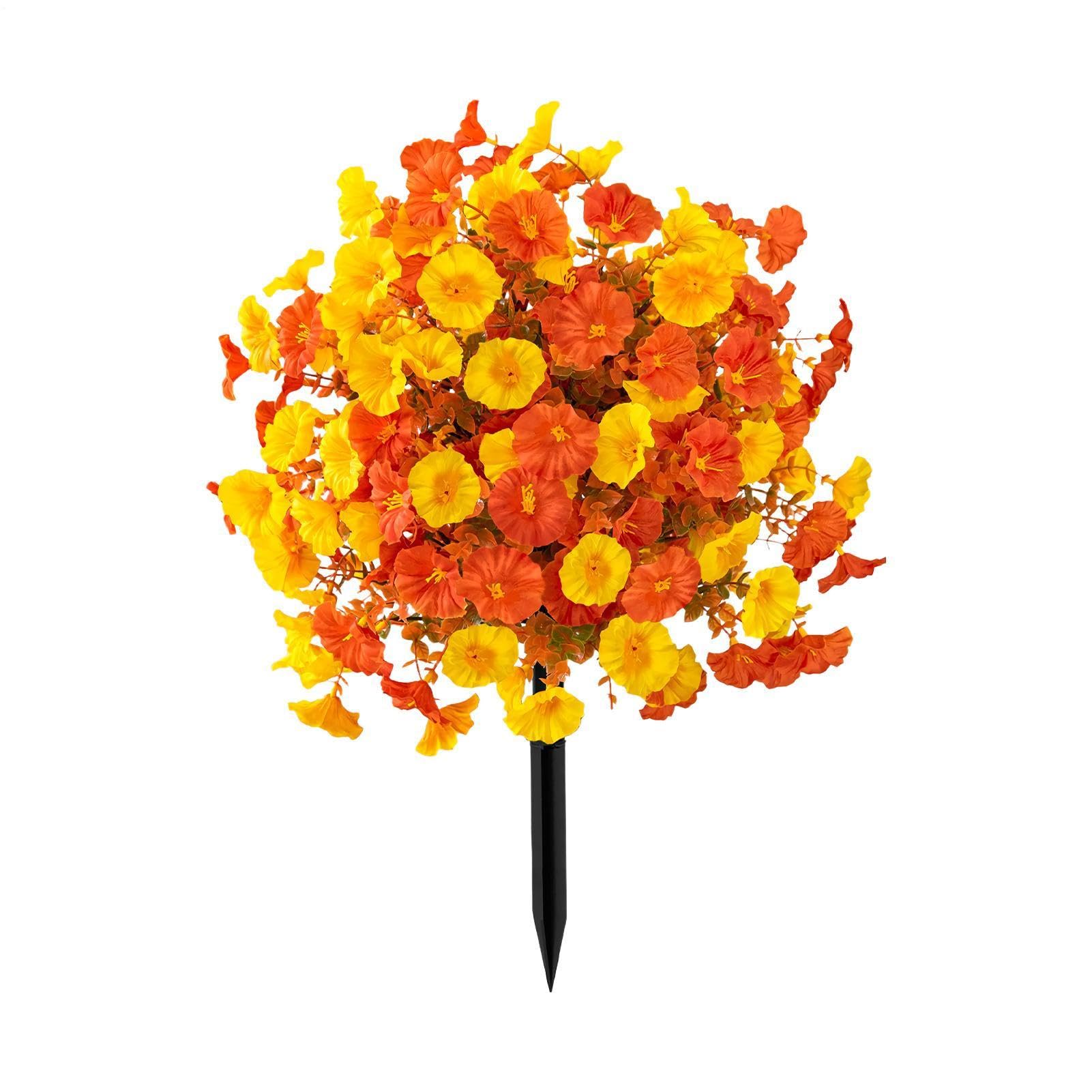 Fleurs artificielles résistantes aux UV pour décoration extérieure et intérieur, piquet de jardin