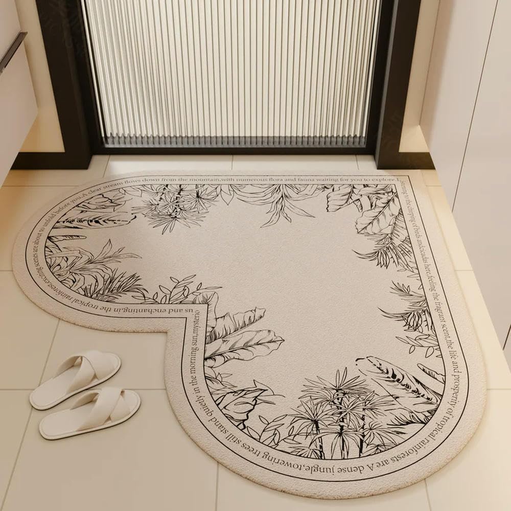Tapis antidérapant pour toilettes et salle de bain en cœur : évitez les glissades sur sol mouillé