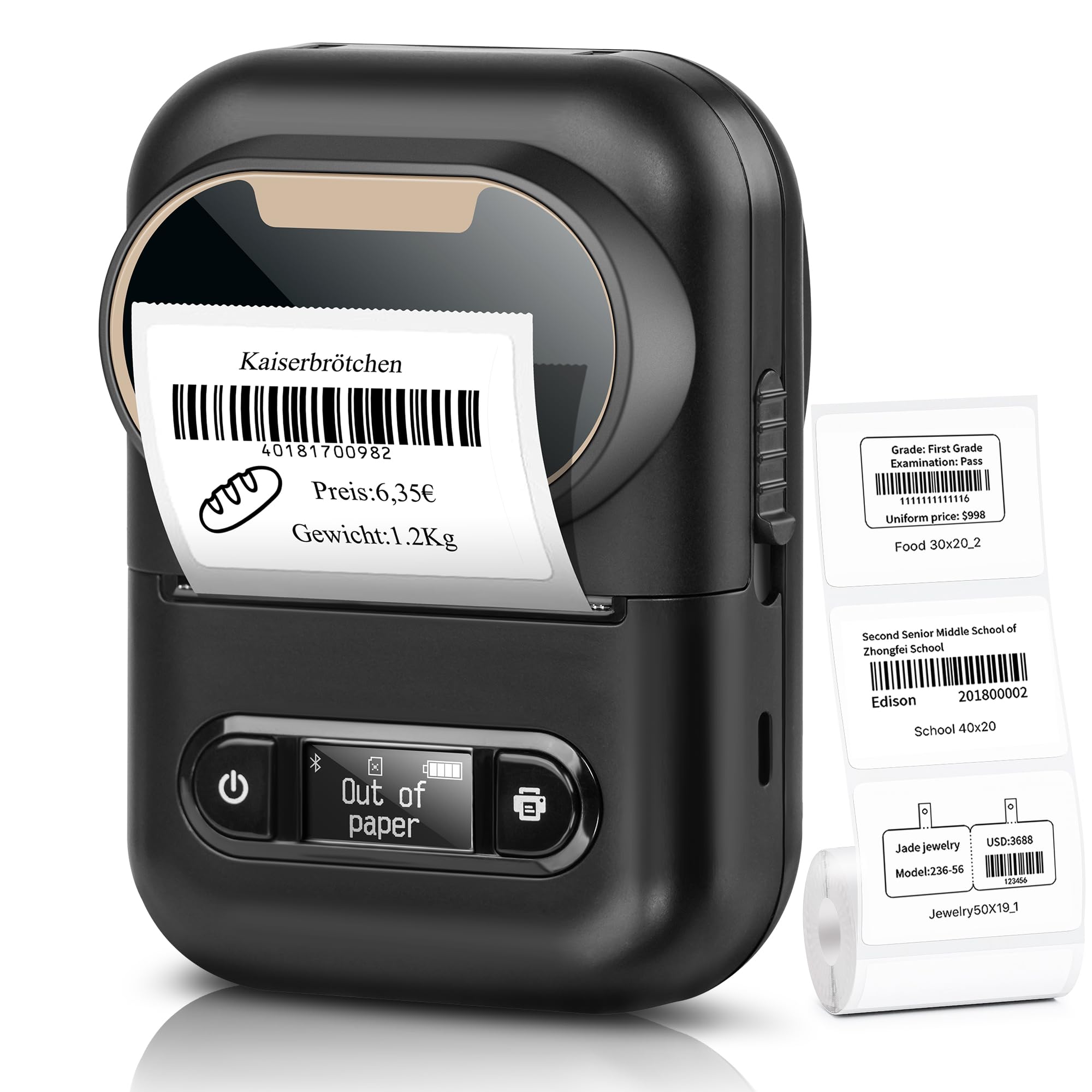 Etichettatrice Bluetooth,Portatile Stampante Etichette Adesive Termica,Etichettatrice Etichette Adesive per Piccole Imprese,Codici A Barre,Cucina,negozi,Compatibile con Android iOS