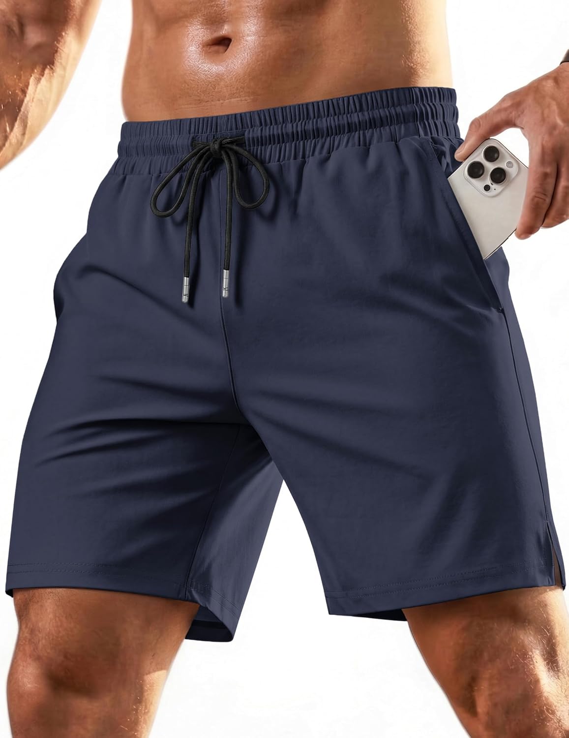 COOFANDY Mens 7″ Athletic Shorts Quick Dry Elastic Waist Gym Workout Lightweight Stretch Shorts with Pockets