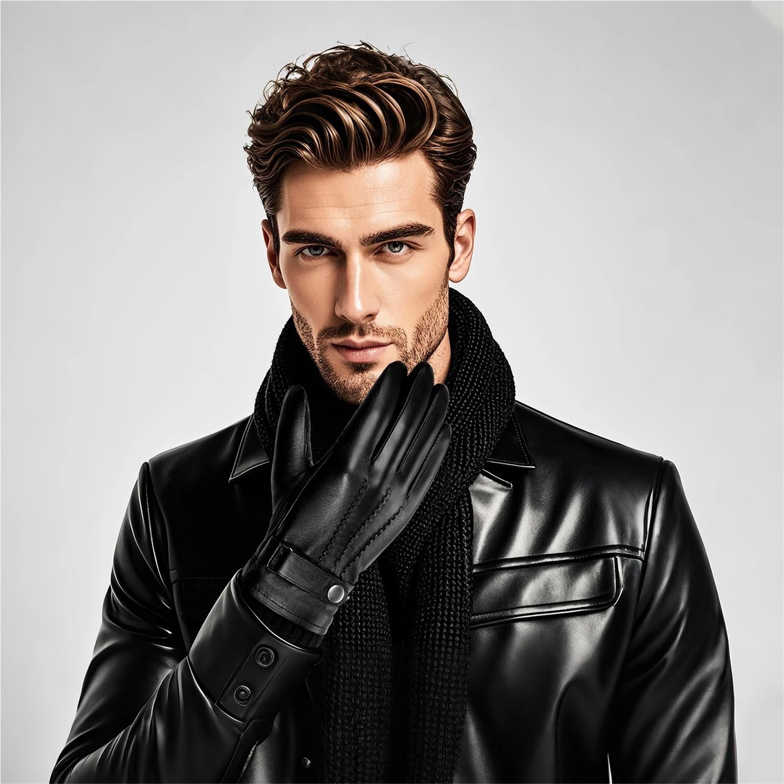 Guantes De Cuero Para Mujer Guantes de cuero for hombre y mujer, cálidos forrados, for correr, ciclismo, esquí conducir, for invierno Para Mujer