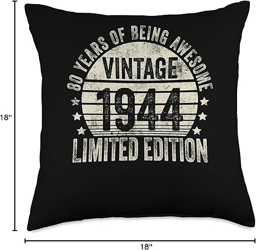 Miniatura 6 de Cojín retro de 80 cumpleaños para hombres y mujeres, 16 x 16 pulgadas, multicolor