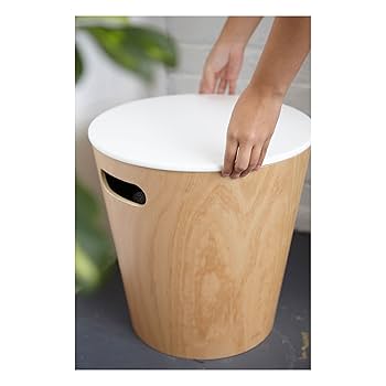 Amazon｜umbra WOODROW 収納スツール ホワイト/ナチュラル 持ち