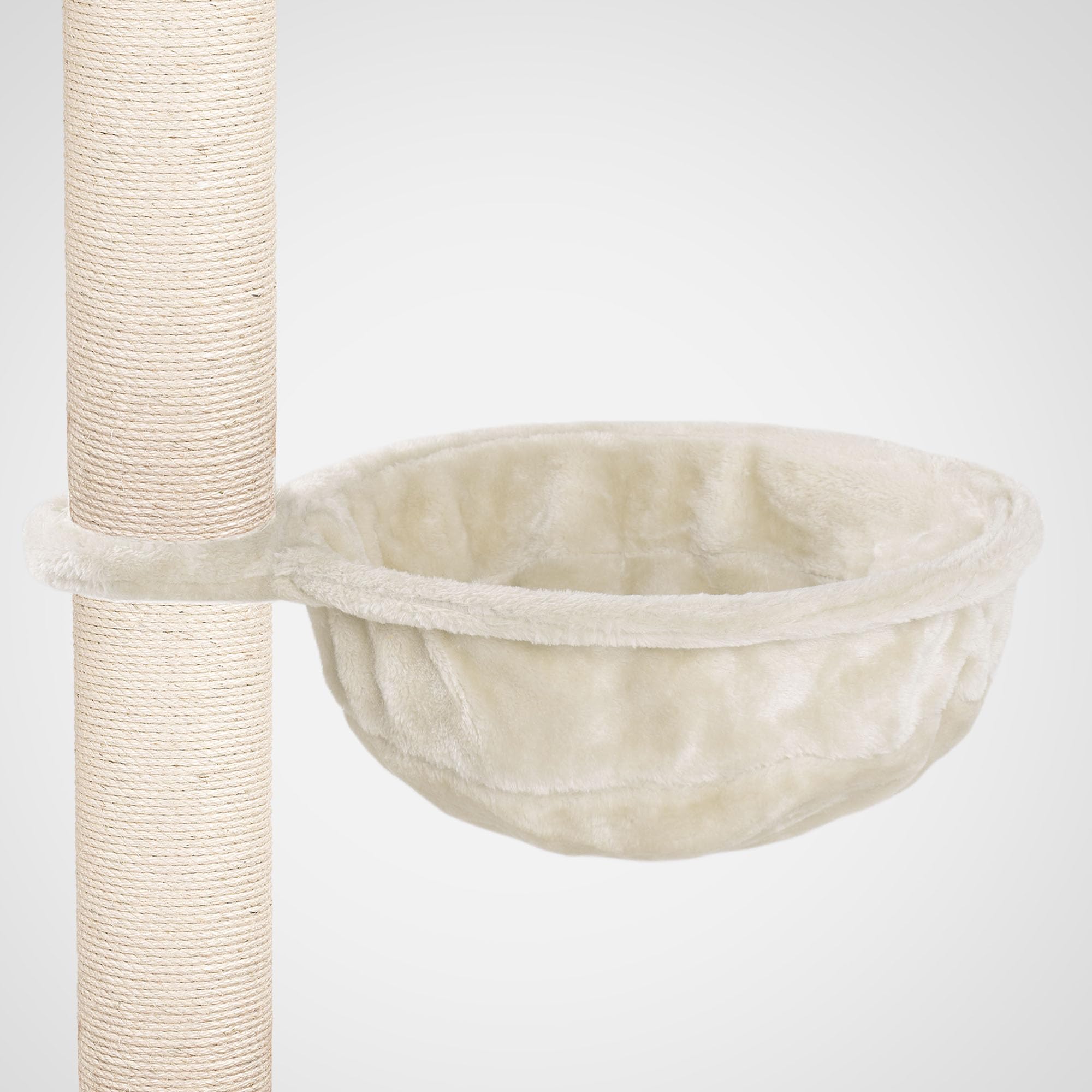 HAPPYPET Katzenhängematte für Kratzbaum Ø40 cm – XL Katzenmulde Ersatzteil – Stabile Liegemulde mit Metallrahmen – Katzenbett Kratzbaum – belastbar bis 15 kg, Creme