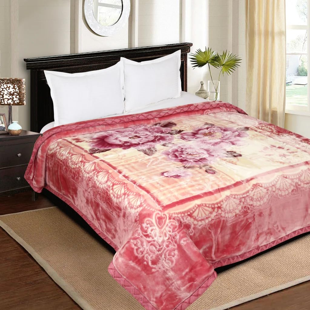 Signature Microfiber Comfy Gold Super Soft 2 Ply King Size Double Bed Luxury Winter Blanket 5kg for Heavy Winter (Lavender Hush.)