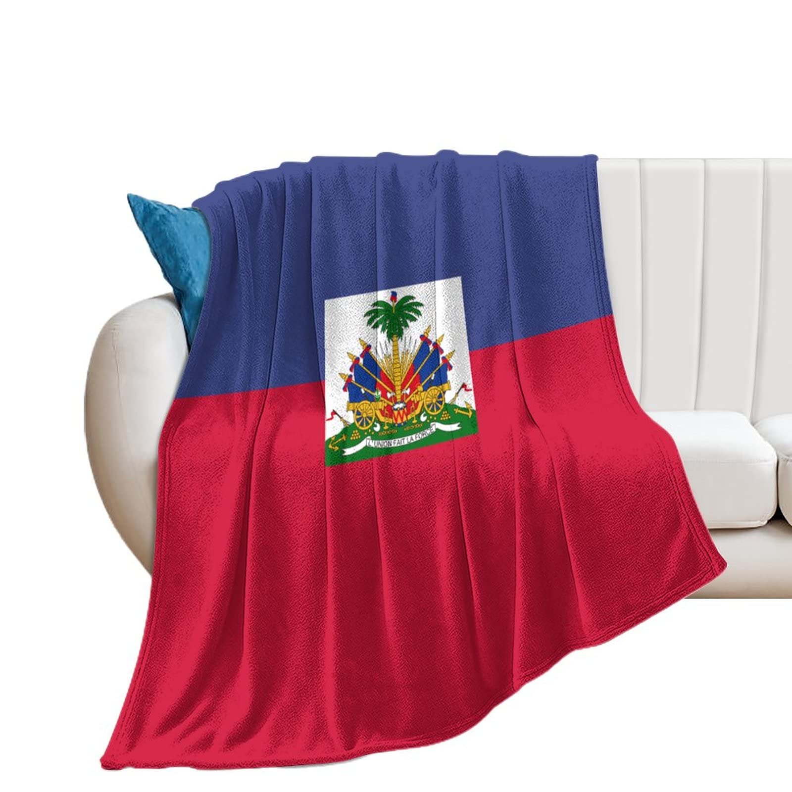Couverture flanelle Haïti, cadeau idéal d'anniversaire pour ami et famille