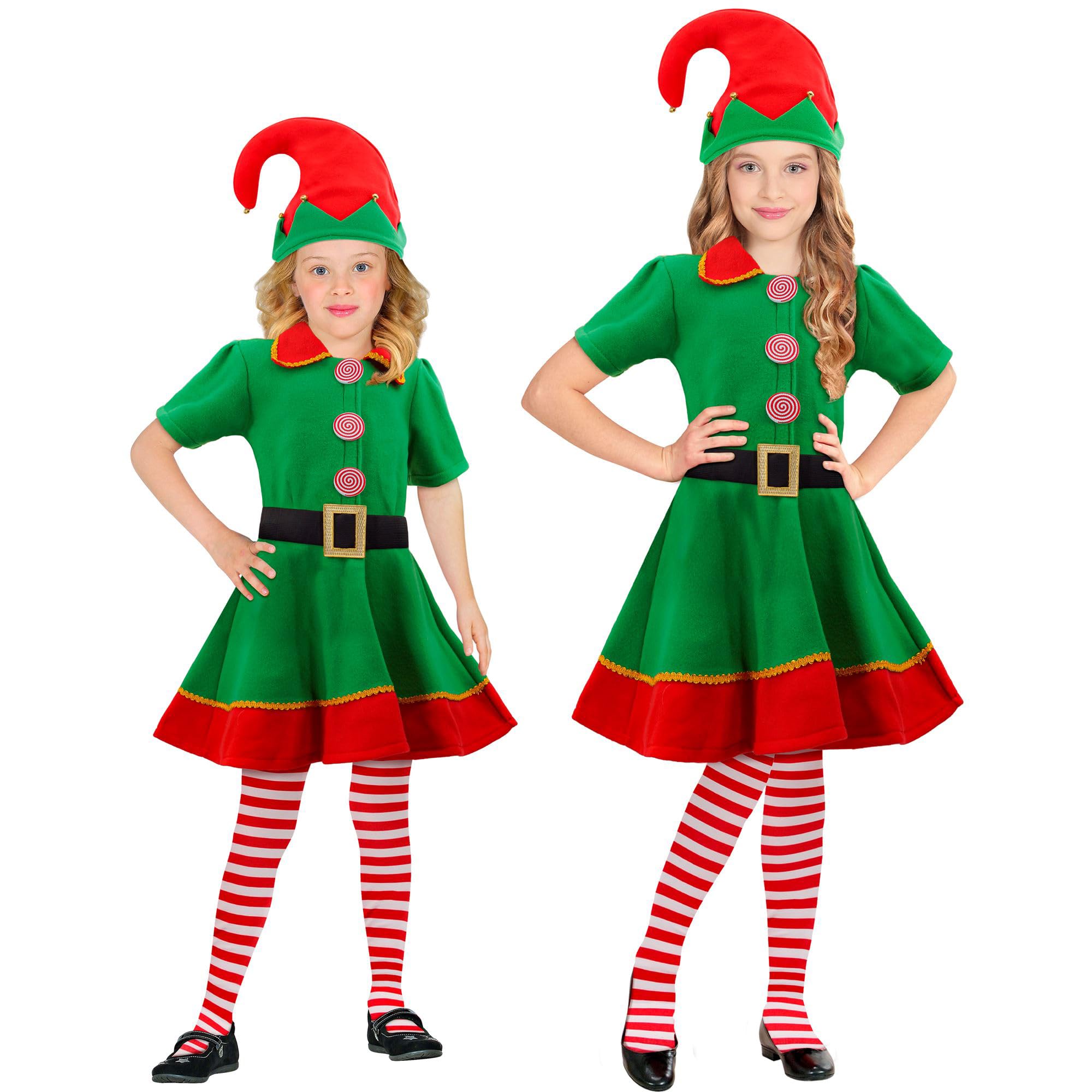 W WIDMANN MILANO Party Fashion - Santa's Helper Elf Costume for Girls, Gnomes, Elves, Carnival, Theme Parties