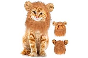 Adorable Cat Halloween Costume: Lion Mane Wig for Feline Festivities