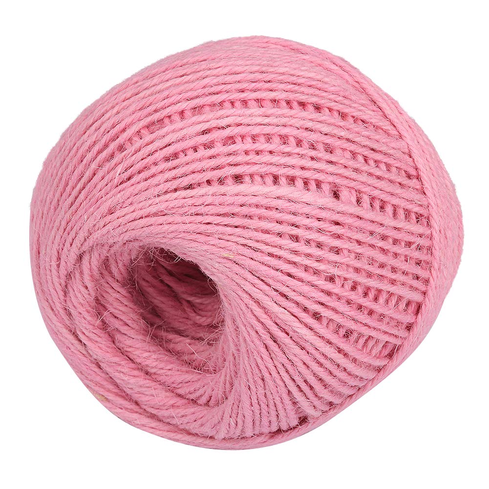 Geminimall Pink Jute Twine Garden Twine, 50M Natural Jute String Jute Rope For Floristry, Gifts, Diy Arts&Crafts, Decoration, Bundling, Gardening And Recycling