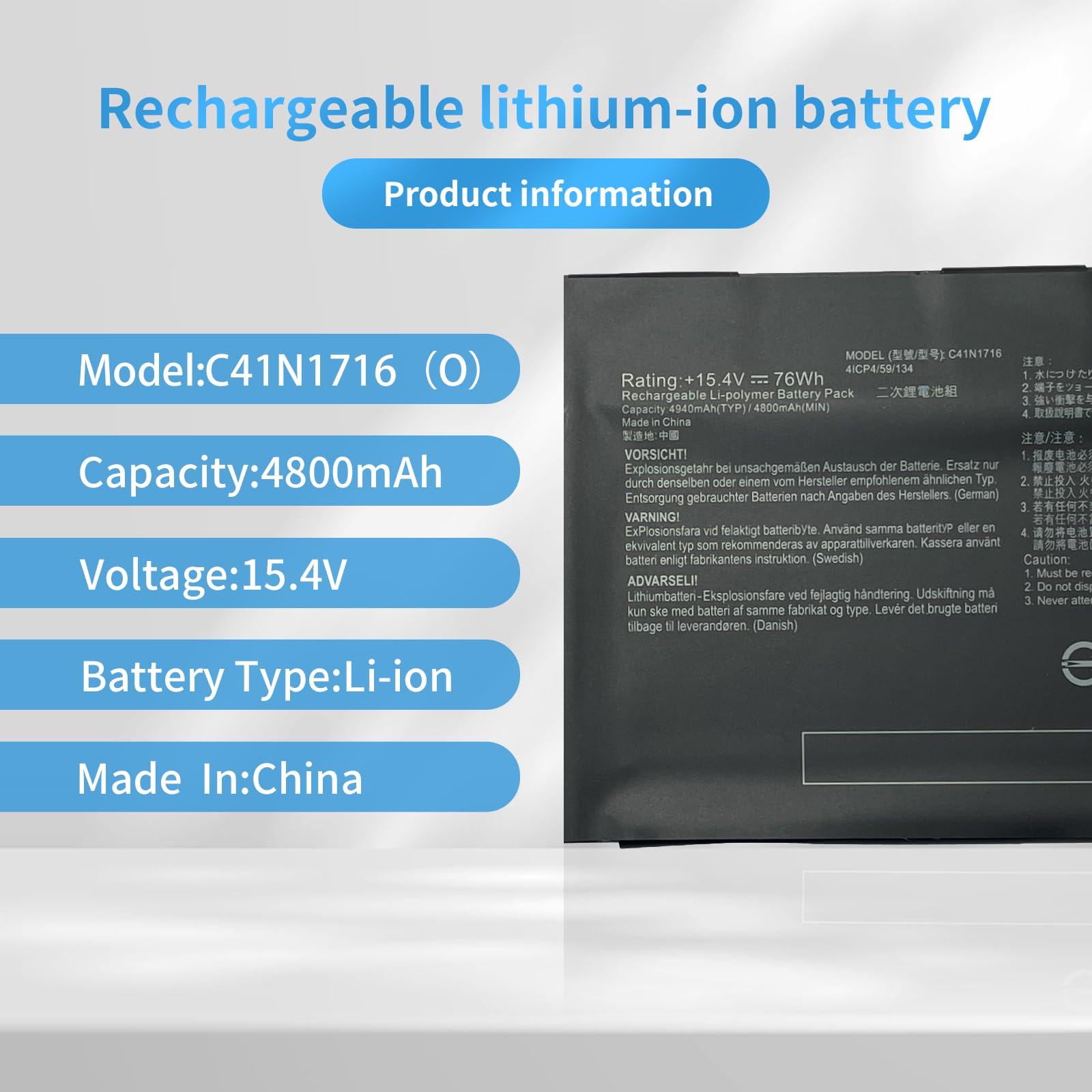 ASUS C41N1716 Battery Replacement ASUS ROG Strix GL703GM S7BS8750 S7BS