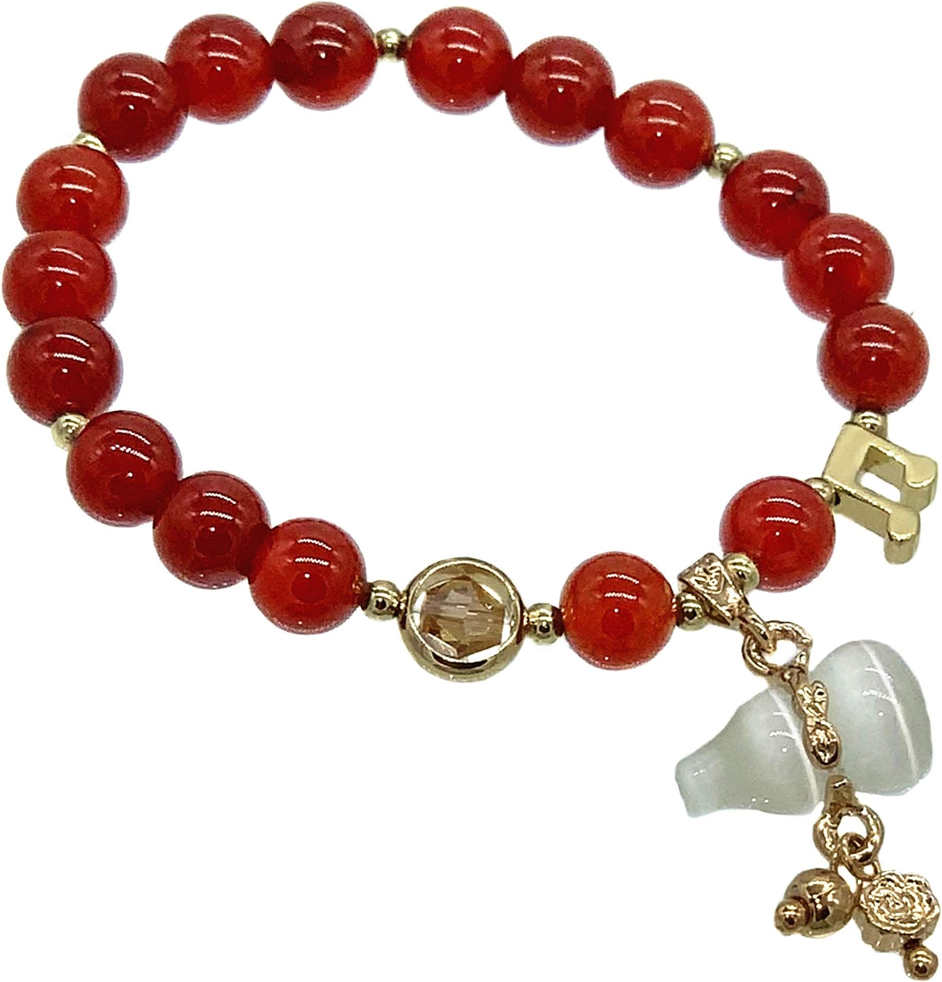 Betterdecor Feng Shui Handmade Natural Red Agate Bracelet with Chinese Wu Lou/Hu Lu