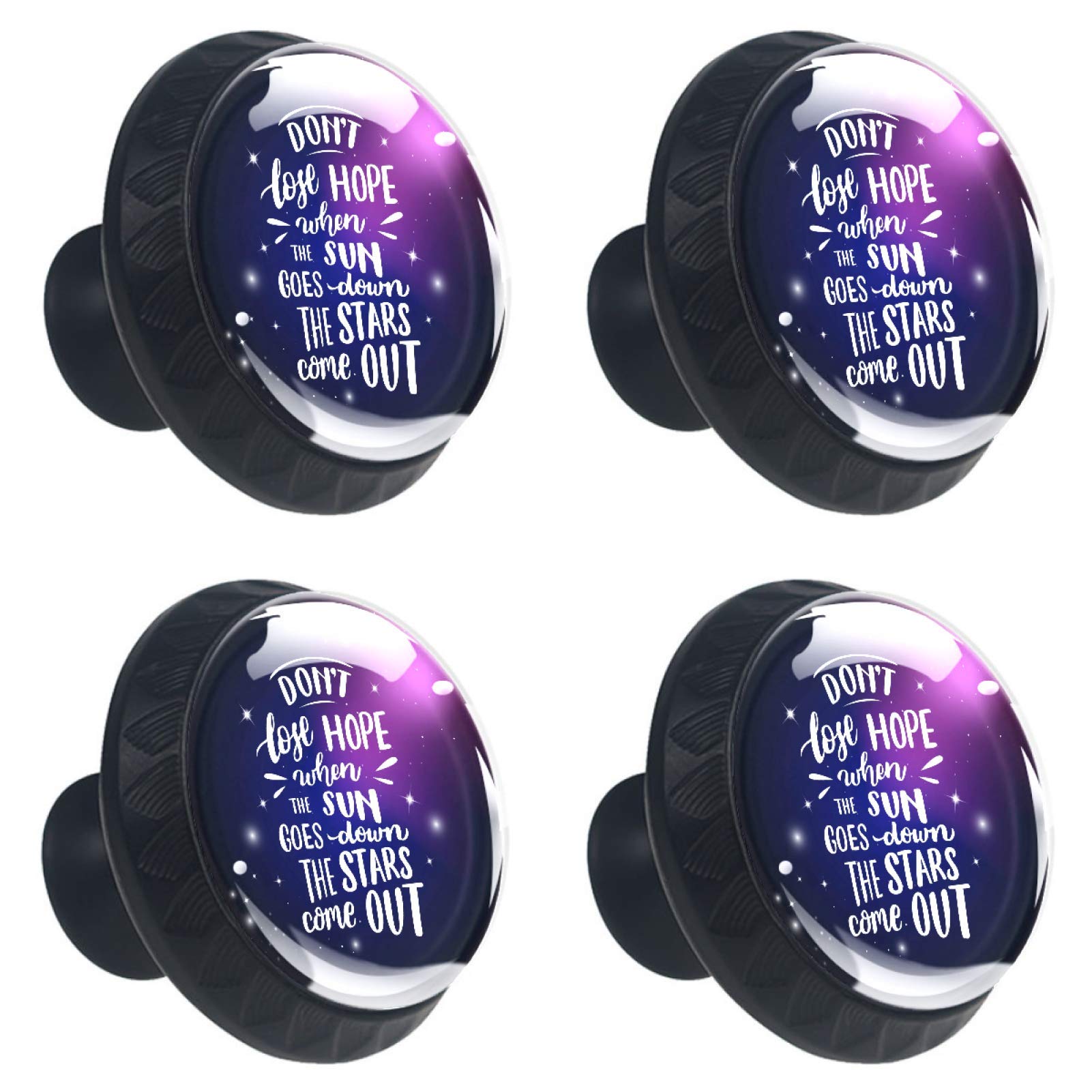 Boutons de meuble galaxie en verre lot de 4 poignées rondes 30 mm