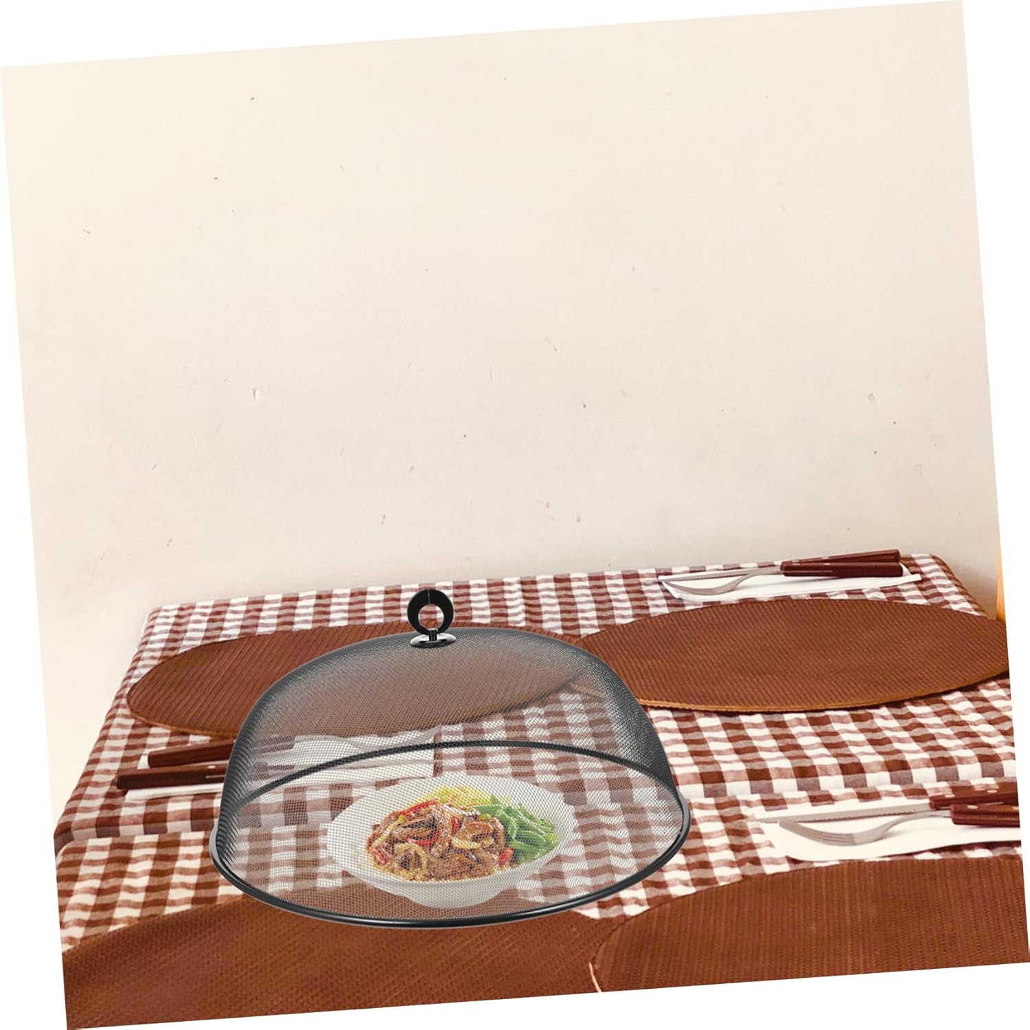 PRETYZOOM Iron Mesh Food Cover Multi-Functional Outdoor Table Protector Collapsible Design for Picnics BBQs and Kitchen Use