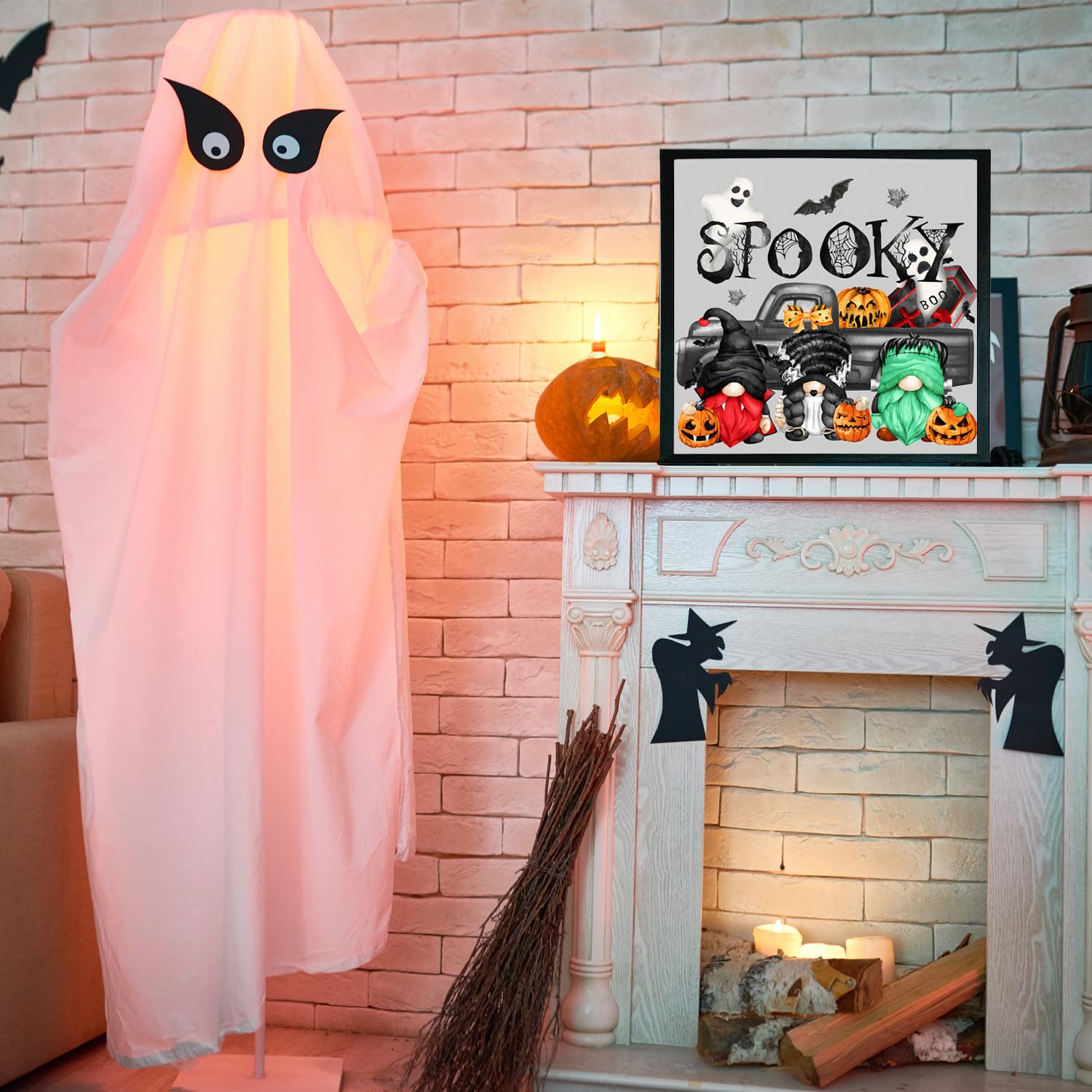 Kit Pintura Diamantes Halloween 30x30 Cm, 5D, Full Drill, Para Adultos, Manualidad Decorativa