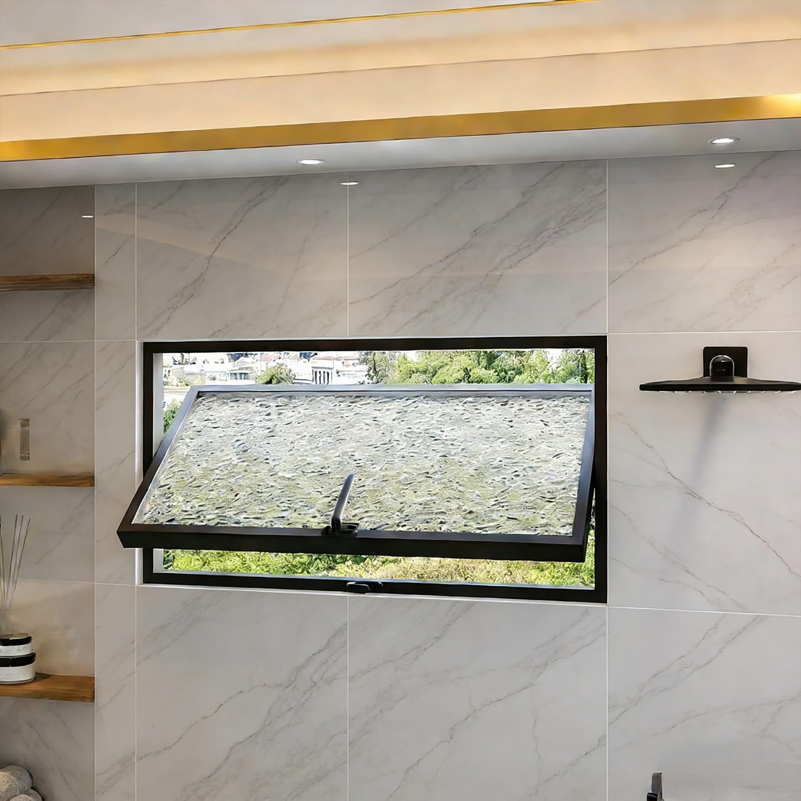 Ventana empotrada con aleación de aluminio y acabado minimalista negro