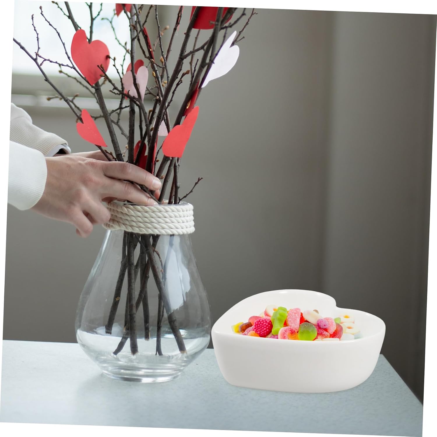 Cabilock Heart Shaped Candy Dish Elegant Serving Bowl for Condiments Desserts and Appetizers for Valentine Day Birthday Parties Weddings and Celebrations