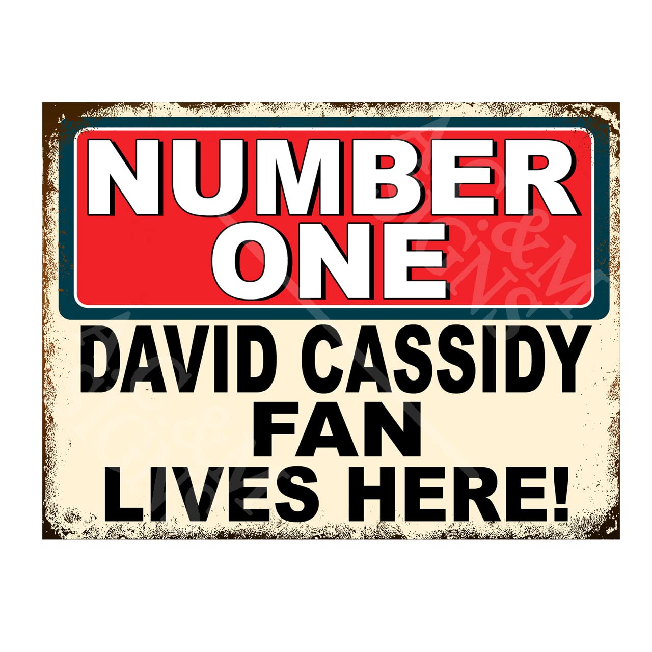 Metal Sign Plaque Poster Print Number One David Cassidy Fan, 8x6in 5638