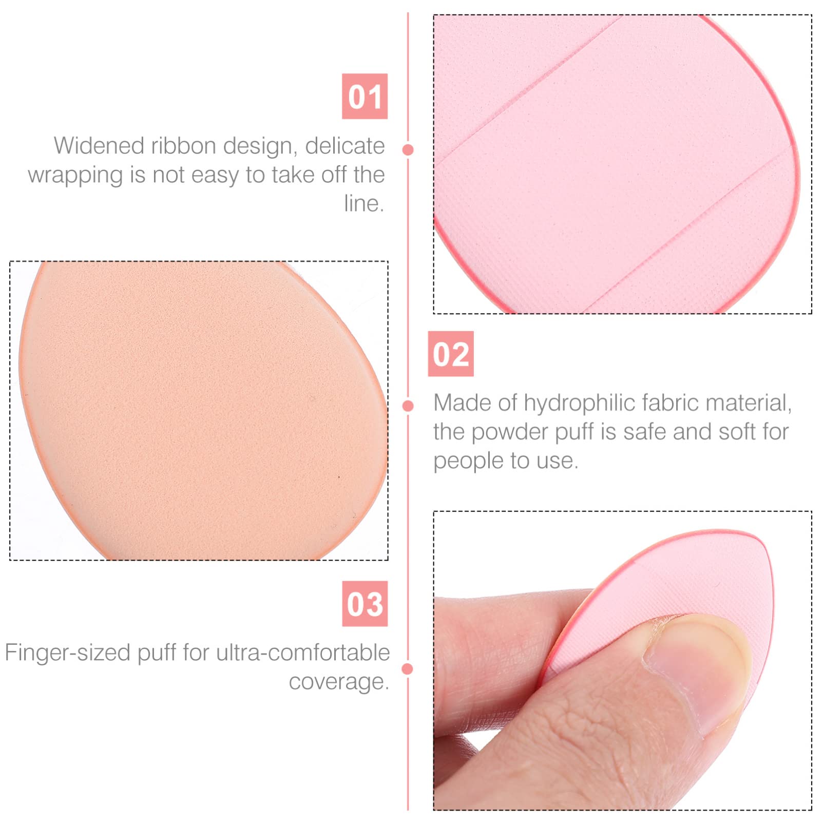 Housoutil 60stücke Teiliges Mini Makeup Puff Feuchtigkeits Und Trockenanwendung Kosmetikschwämmchen Für Foundation Puder Und Blush Weiche Puderquaste Mit Praktischer Schlaufe Für