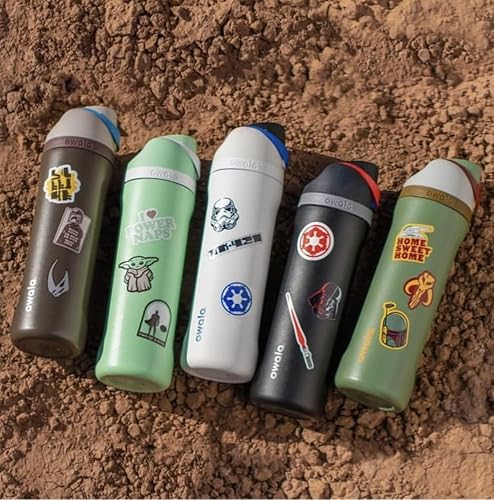 Miniatura 7 de Owala FreeSip - Botella de acero inoxidable de Star Wars, con aislamiento y pajilla, para deportes y viajes, botella de agua deportiva sin BPA, 24