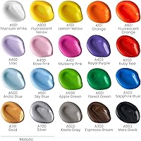 Vista 2 de ARTEZA Craft Acrylic Paint Set, Water-Based Acrylic Craft Paint, Matte Finish Artist Paints, Art Supplies for Glass, Wood, Ceramics, Fabrics, Leather