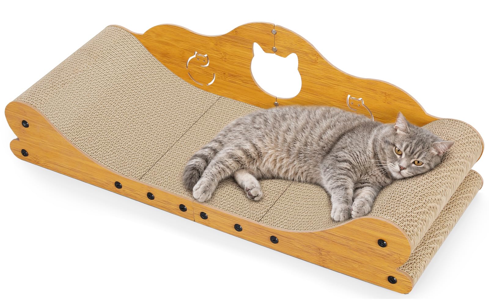 Couchage pour chat et tapis de griffage pour salon multi-chats