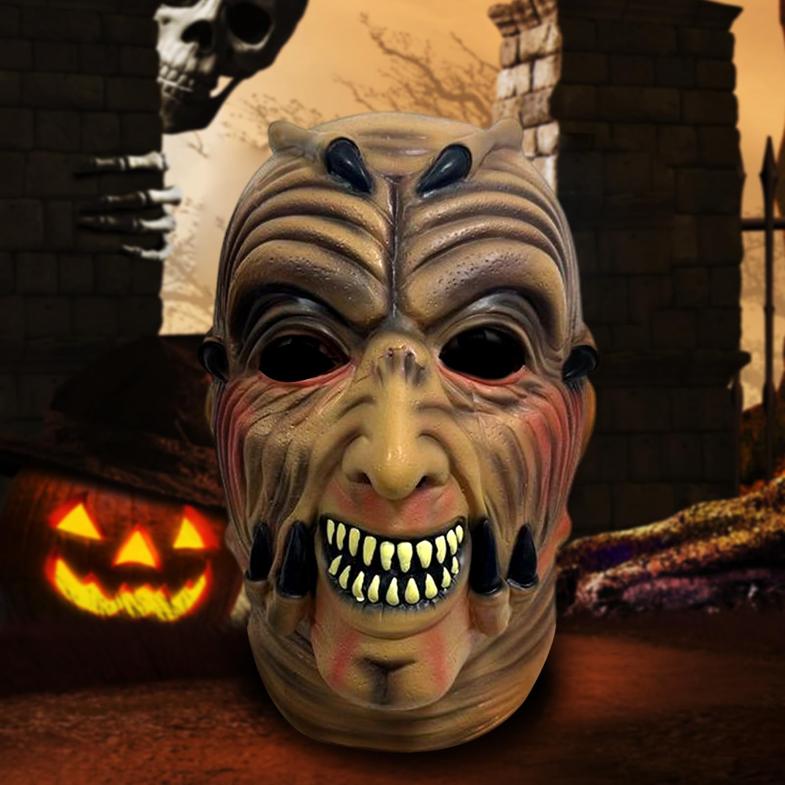 Makoike Jeepers Creepers Mask Scary Zombie Ghostface Demon Masks Carnival Halloween Costume Cosplay Props - Image 4