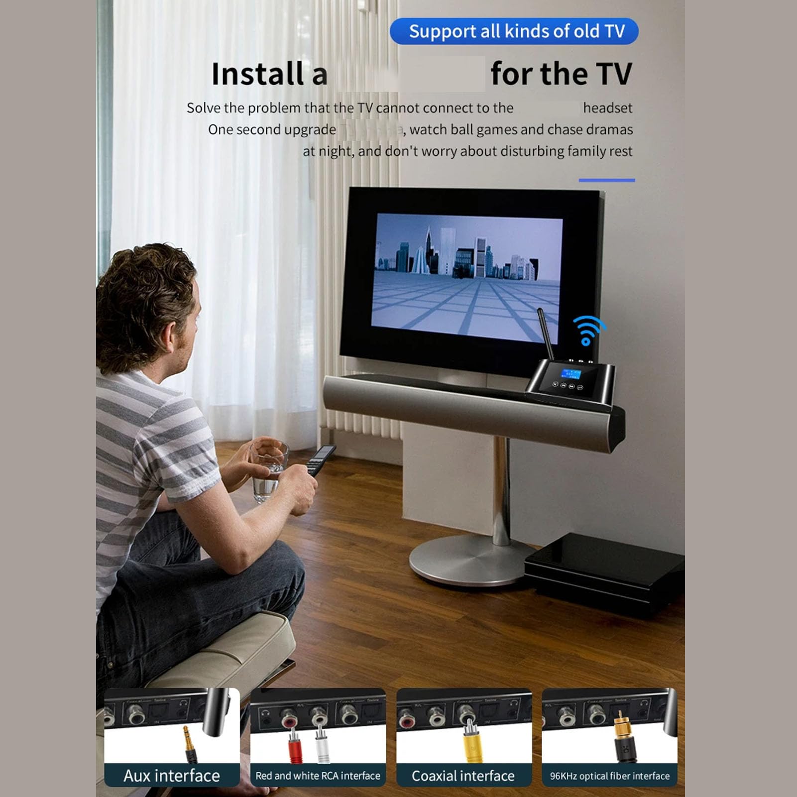 Récepteur de L'émetteur Bluetooth pour la Télévision, Affichage Numérique Adaptateur Son
