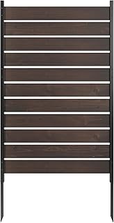 Wood Privacy Screen,No Dig Outdoor Garden Fence,Great for Hiding Trash Cans and Air Conditioner,Decorative Patio Privacy Screen for Backyard,Balcony(Dark Brown)