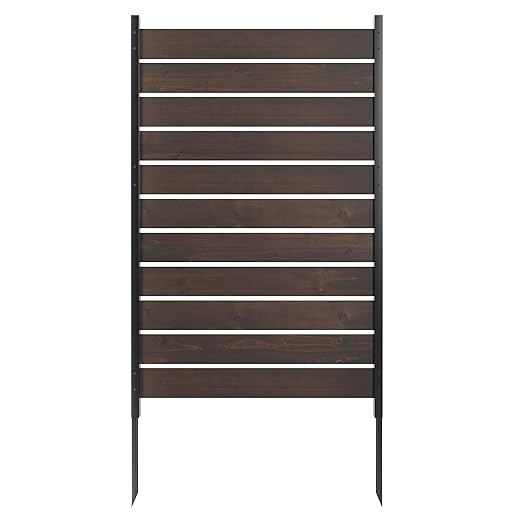 Wood Privacy Screen,No Dig Outdoor Garden Fence,Great for Hiding Trash Cans and Air Conditioner,Decorative Patio Privacy Screen for Backyard,Balcony(Dark Brown)