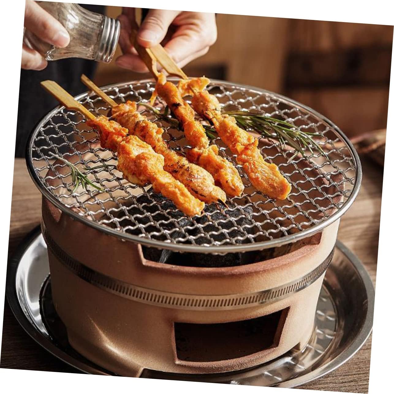 POPETPOP Charcoal Stove Grill Net Bbq Grill Charcoal for Camping Picnics and Parties