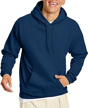 Hanes Men's Hooded Sweatshirt, EcoSmart Cotton-Blend Plush Fleece Pullover Hoodie