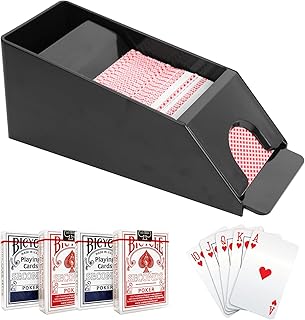 Blackjack Dealing Shoe, Clear Acryl Kartenschlitten für Spielkarten, Kartenspender für 4 Decks Blackjack Spiele Poker Zubehör