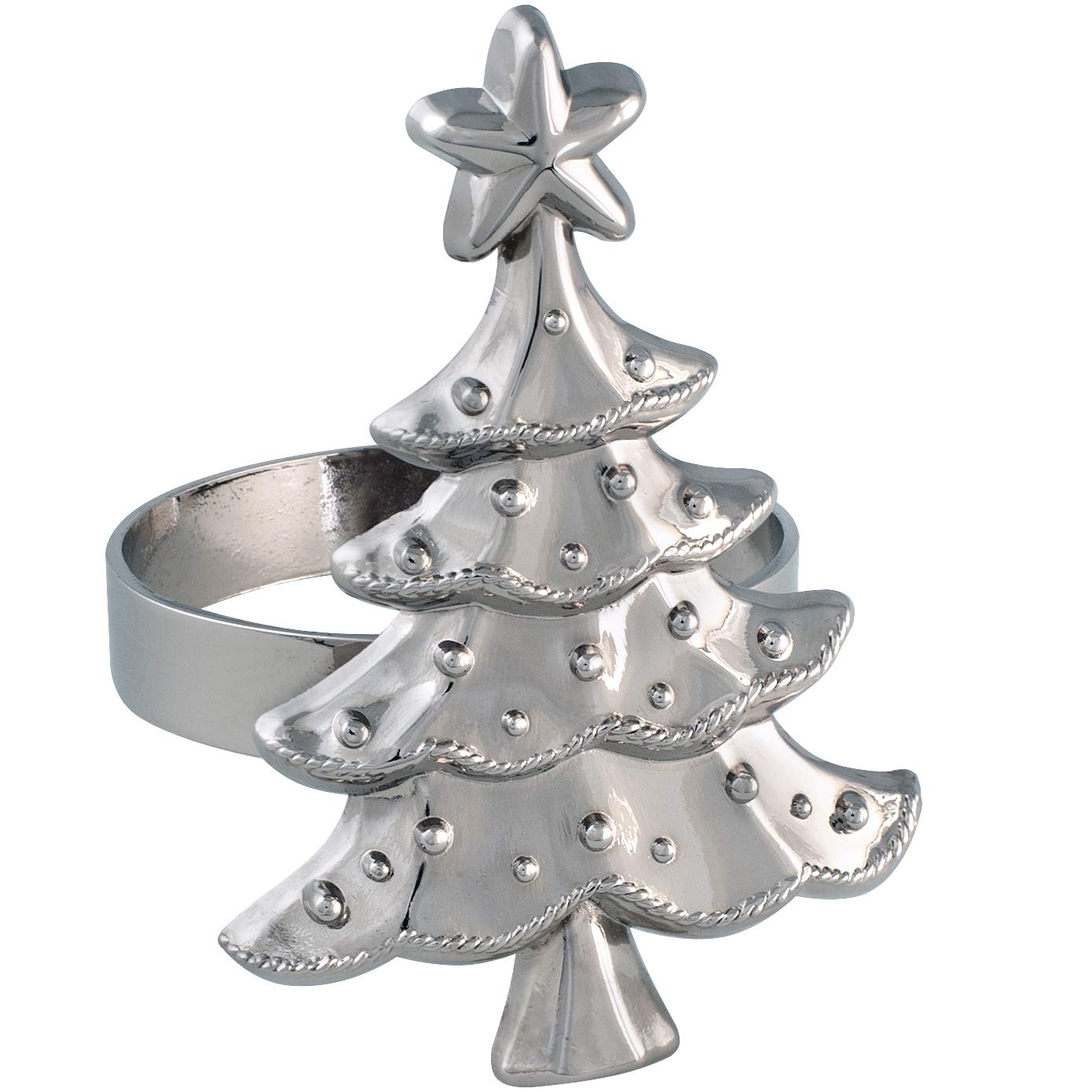 WeRChristmas Set of 4 Christmas Tree Napkin Holders, Multi-Colour, 7cm - Image 2