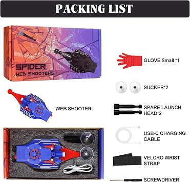 Spider Web Shooter, Real Web Slinger that Actually Shoots for Kids, Cool Toy Things for Superhero Fans