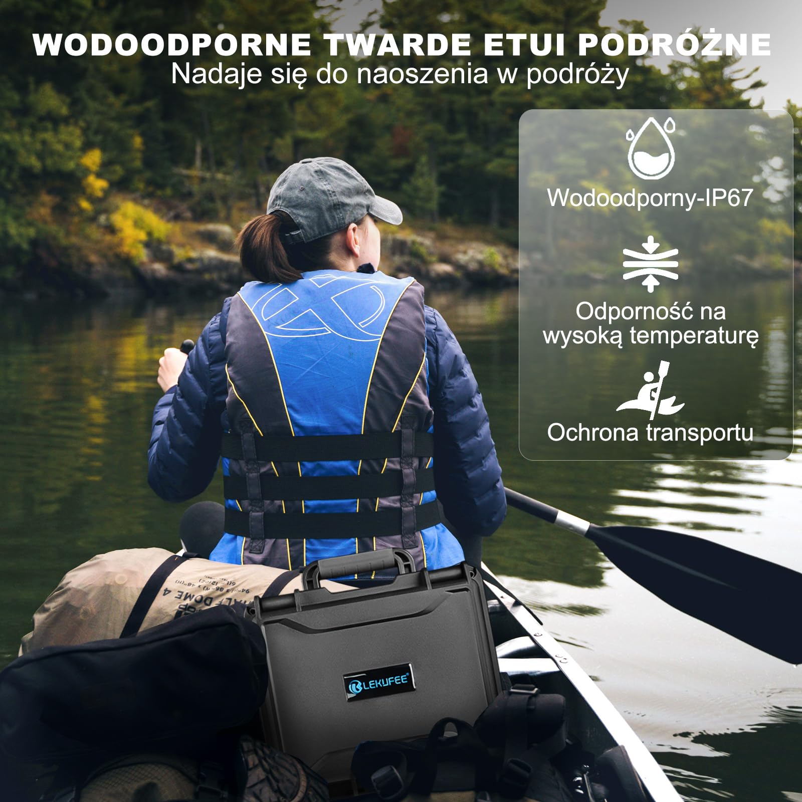 Lekufee Wodoszczelna Twarda Torba Transportowa dla DJI Neo 1 Motion Fly More Combo, DJI Goggles N3/3/2/Goggles Integra/RC 2/RC N3/N2/RC Motion 3/2 oraz Akcesoriów (Tylko etui)
